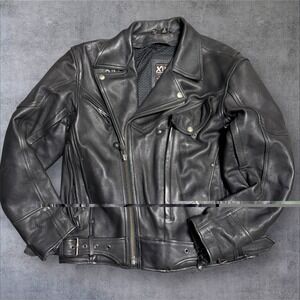 XPert Performance Motorcycle Heavy Leather Jacket Men's S Body Armor Thinsulate